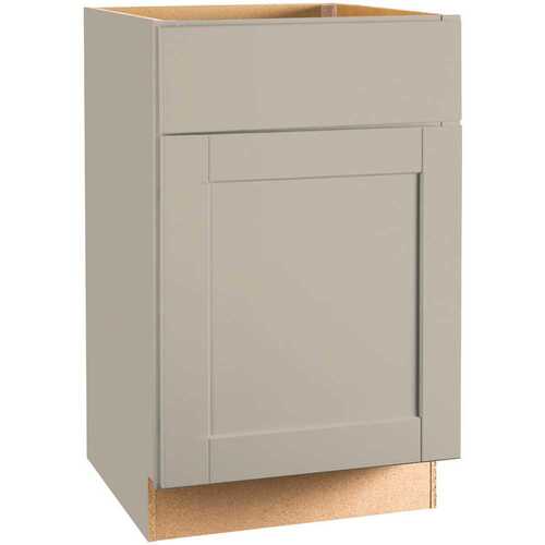 Shaker Assembled 21x34.5x24 in. Base Kitchen Cabinet with Ball-Bearing Drawer Glides in Dove Gray