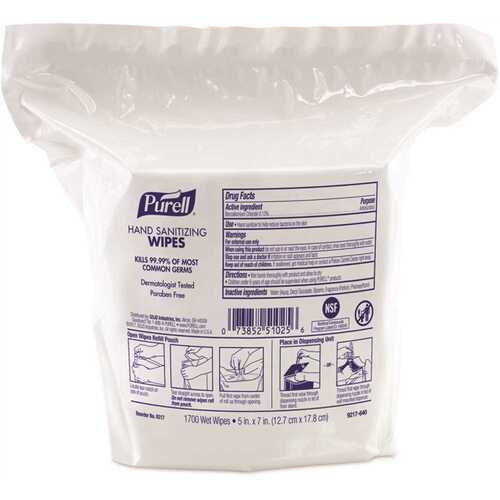 PURELL 9217-02 Hand Sanitizing Wipes Refill for High Capacity Wipes Dispenser
