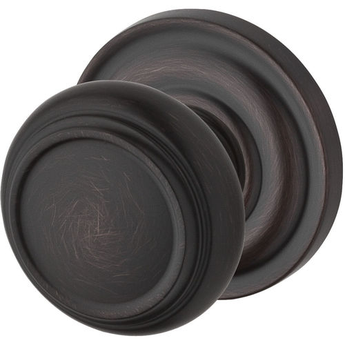 Passage Traditional Knob and Traditional Round Rose with 6AL Latch and Dual Strike Venetian Bronze Finish