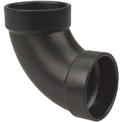 3 in. ABS Plastic DWV 90-Degree Hub x Hub Elbow Fitting Black