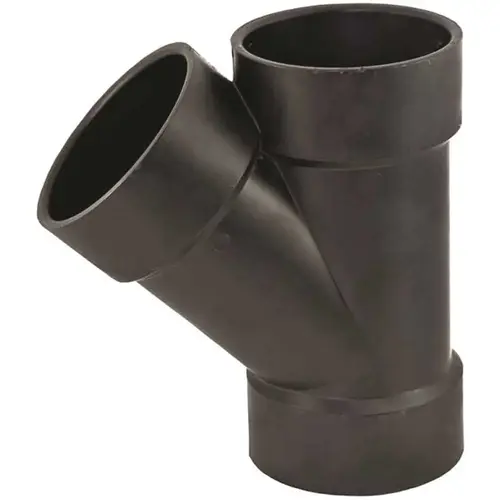 4 in. ABS Plastic DWV 45-Degree All Hub Wye Fitting Black