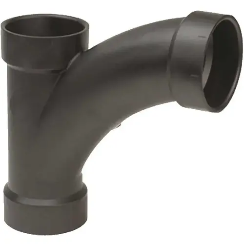 VPC 33-LN501-040B 4 in. ABS Plastic DWV All Hub Long-Radius Sanitary Tee Fitting Black