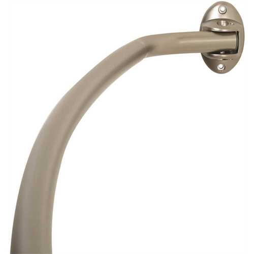 Adjustable Curved Shower Rod Exposed Mount Bracket - Brushed NICKEL
