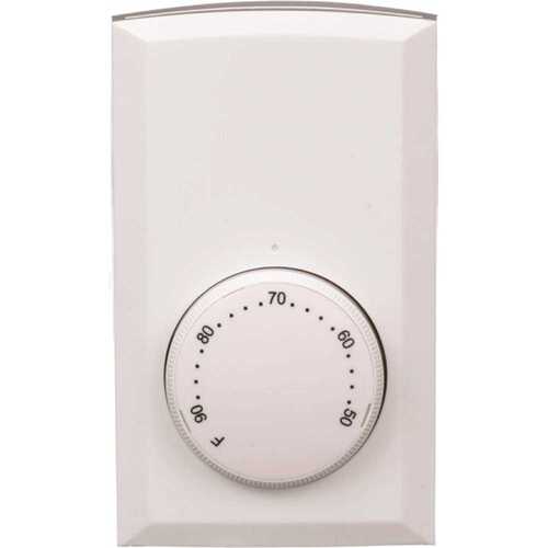 T521 Mechanical Single Pole Wall Thermostat, 22a, White
