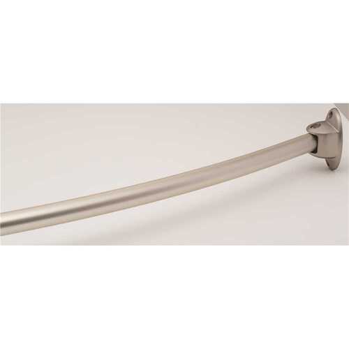 60" Aluminum Curved Shower Rod, Satin Nickel Finish