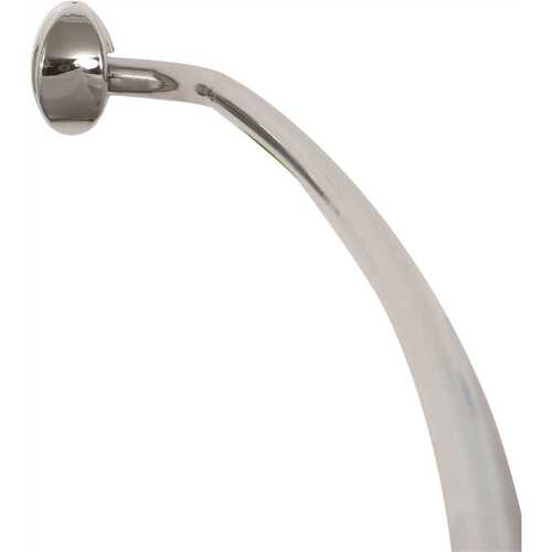 Seasons 35603SSHDS 44-72" Adjustable Curved Shower Rod With Brackets, Chrome