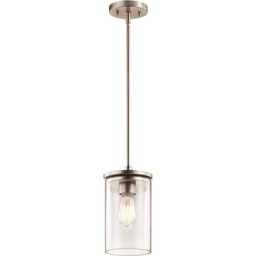 Mini Pendant Features In Brushed NICKEL Finish And Clear Glass
