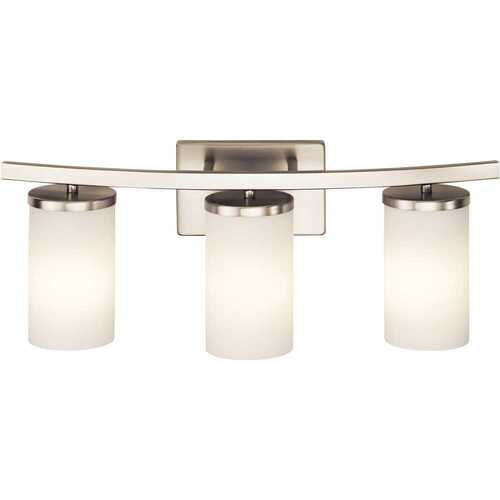 KICHLER LIGHTING 45497NI Vanity Light In Brushed NICKEL Finish And Satin Etched Cased Opal