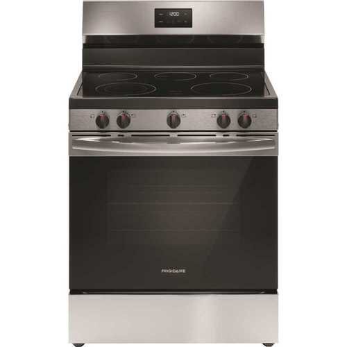 Frigidaire FCRE3052BS 30-in Glass Top 5 Burners 5.3-cu ft Freestanding Electric Range (Stainless Steel)