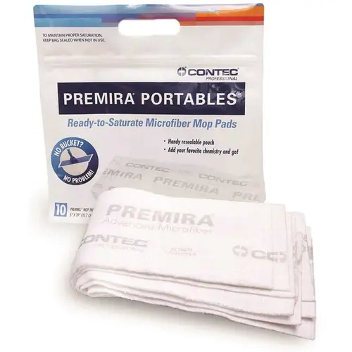 Contec PRMP0001 Premira Portables Saturate-On-demand Microfiber Mop Pads 5x19 - pack of 28