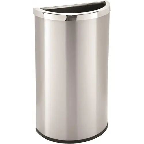 15 Gallon Half Moon Waste Receptacle Stainless Steel