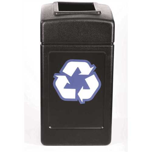 Recycling 42-Gal Square Mixed Recycling Lid Black