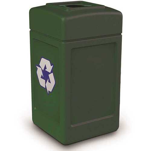 Recycling 42-Gal Square Recycling Lid Forest Green