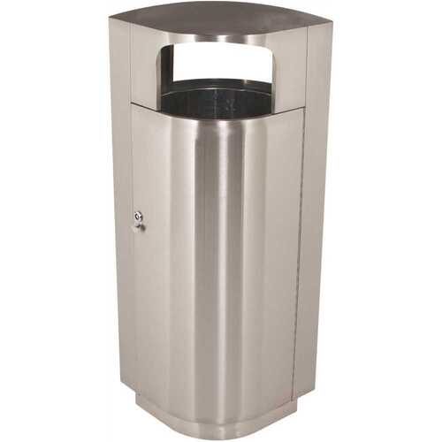 COMMERCIAL ZONE 782029 Leafview 20 Gallon Waste Receptacle Stainless Steel