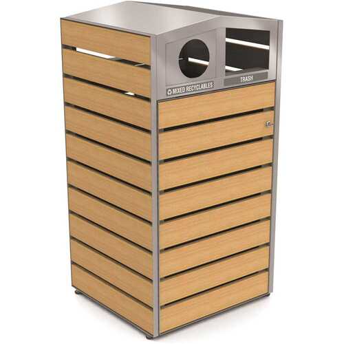Double-Sided Recycling/waste Container, 48-Gallons
