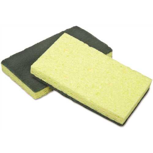 Cellulose Scrubber Sponge 2.75 X 4.5 0.7 Thick" Yellow/green