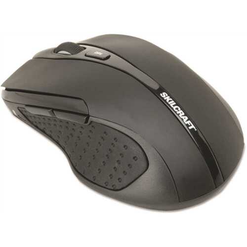 SKILCRAFT NSN6518938 Optical Wireless Mouse, 26 Ft Wireless Range, Right Hand Use, Black