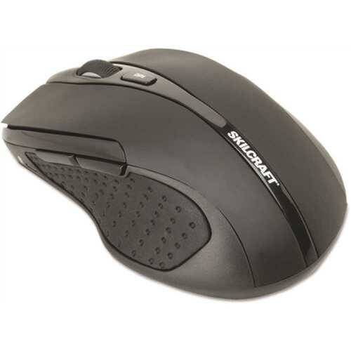 Optical Wireless Mouse, 26 Ft Wireless Range, Right Hand Use, Black