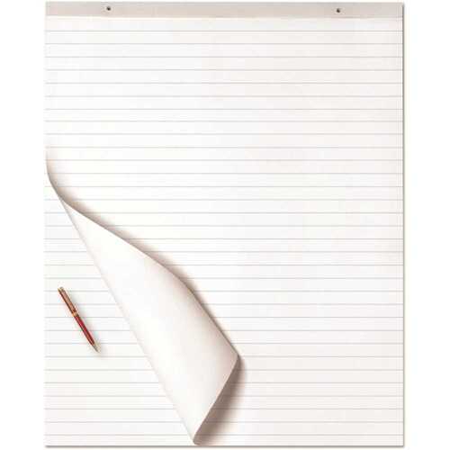 SKILCRAFT NSN3982661 20 Lb Perforated Easel Pad, 27"x34", 1/1/2" Ruled, White, 50 Sheets