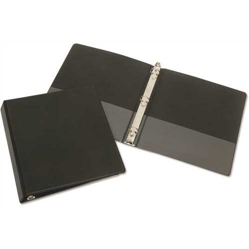 Round Ring Binder, 3 Rings, 1 Capacity, 11 X 8.5, Black