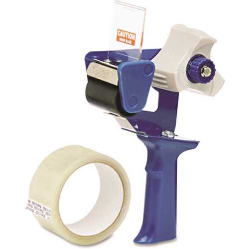 Retractable Blade Tape Dispenser, 3 Core, 2 X 30yds Tape, Blue