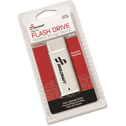 Ultra-Slim Flash Drive, 32 Gb, Silver, Taa Compliant