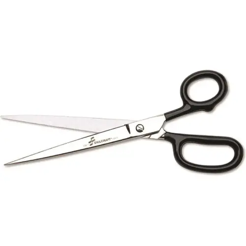 Paper Shears, 9 Long, 4.63 Cut Length, Black Straight Handle