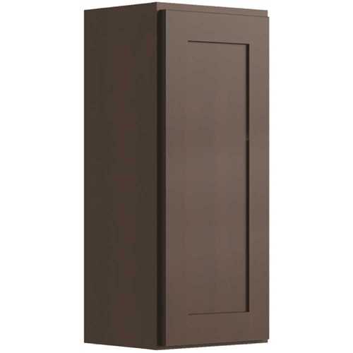 Luxor 1-Door Wall Cabinet, 9"w X 36"h X 12"d, Shaker Espresso