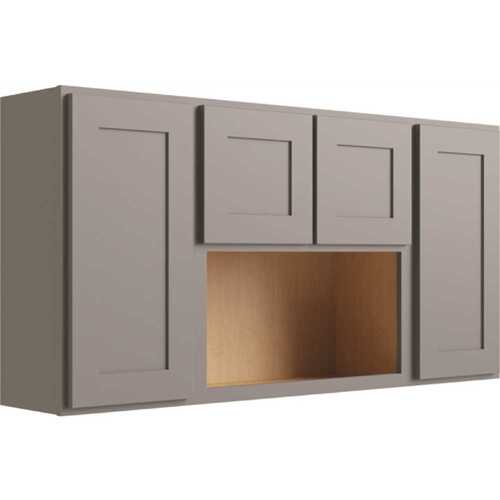 Luxor 4-Door Wall Cabinet, 60"w X 30"h X 12"d, Shaker Misty Grey