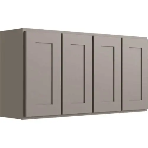 Luxor 4-Door Wall Cabinet, 48"w X 24"h X 12"d, Shaker Misty Grey