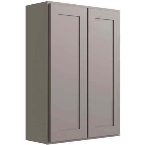 Luxor 2-Door Wall Cabinet, 27"w X 42"h X 12"d, Shaker Misty Grey