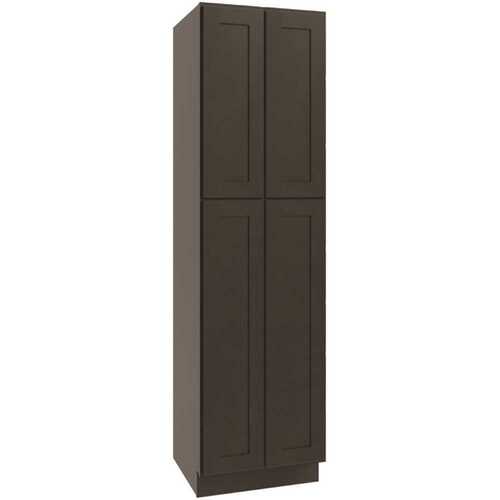 Luxor Utility Cabinet, 4 Pull Out, 24"w X 96"h, Shaker Smoky Grey