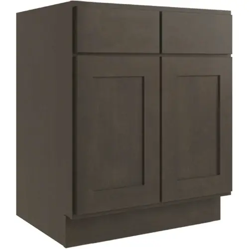 Luxor 2-Door Base Cabinet, 2 Pull Out, 36"w, Shaker Smoky Grey