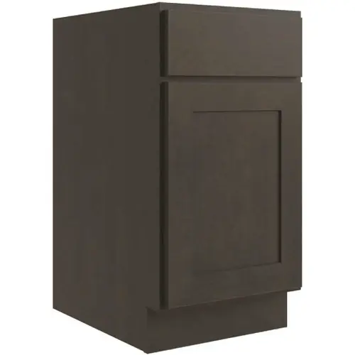 Luxor 12" Base Cabinet, ADA Height, Right Hinge, Shaker Smoky Grey