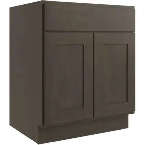 Luxor 2-Door Base Cabinet, ADA Height, 24"w, Shaker Smoky Grey