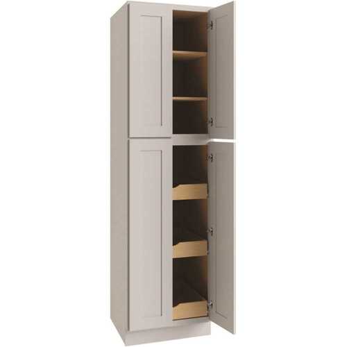 Luxor Utility Cabinet, 3 Pull Out, 24"w X 84"h, Shaker White