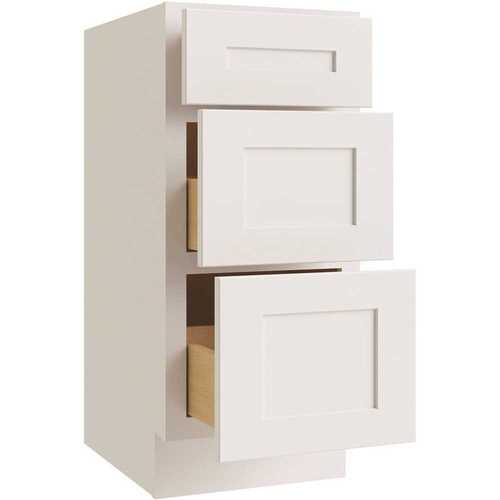 Luxor 3-Drawer Vanity Base Cabinet, 5-Pc Drawer, 21"w Shaker White