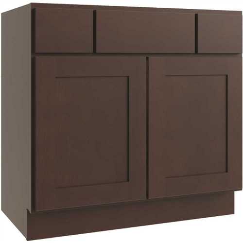 Luxor 2-Drawer Vanity Base Cabinet, 42"w, Shaker Espresso