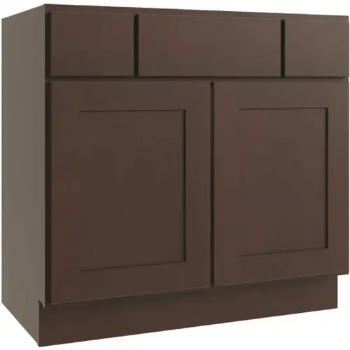 CNC CABINETRY L11-VSB42 Luxor 2-Drawer Vanity Base Cabinet, 42"w, Shaker Espresso