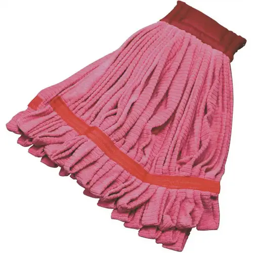 Adamax REN0MTM-RE Microfiber Tube Mop Head With Canvas Headband Medium In Red