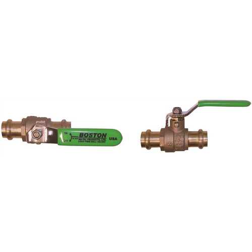 Boston Metal Products BP050537LFC B-Press Style Ball Valve, 1/2 in. Lead Free with Custom Handle