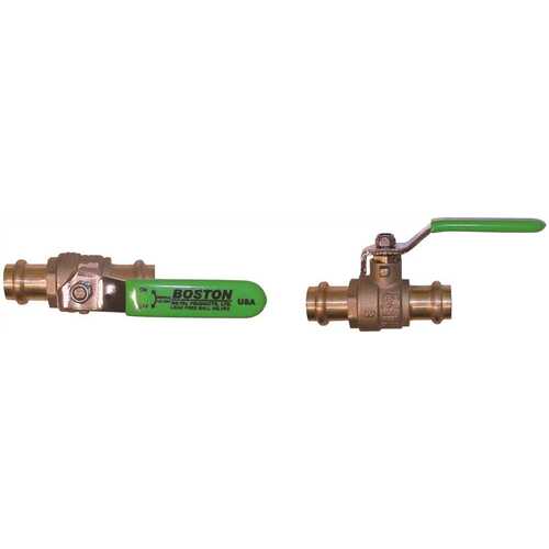 Boston Metal Products BPD050537LF 1/2 in. Lead Free B-Press Style Ball Valve with Drain