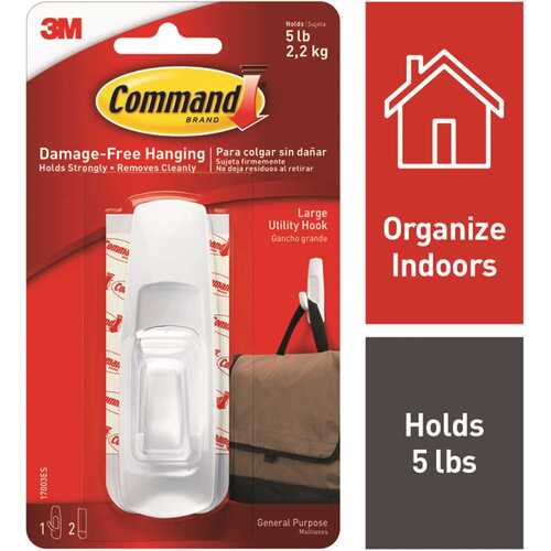 Command 17003ES 5 lbs. Large Plastic Hook (-Hook, )