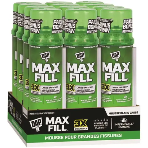 Max Fill 12 Oz. Insulating Spray Foam Sealant, Off-White - pack of 12