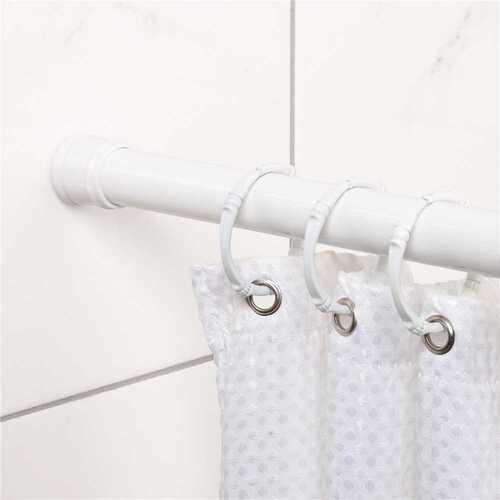 Zenith Products 512W 40" White Adjustable Tension Shower And Utility Rod