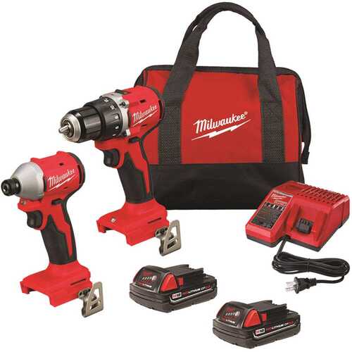 2-Tool Combo Kit, Battery Included, 18 V, Lithium-Ion Red