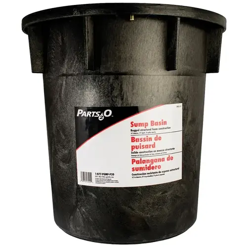 Parts2O FPW73-19 Sump Basin Lid, 18 in Dia, 22 in L, 22 gal Capacity, Polyethylene