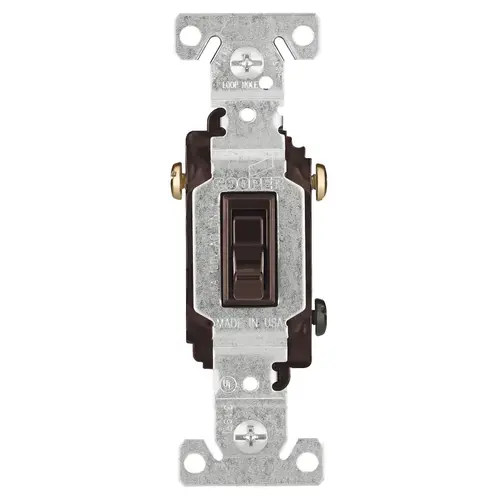 Toggle Switch, 15 A, 120 V, Polycarbonate Housing Material, Brown