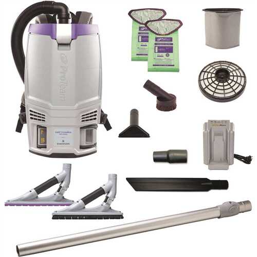 ProTeam 107784 Gofit 6 Cordless Com Backpack Vacuum W/problade Hard/carpet Tool Kit