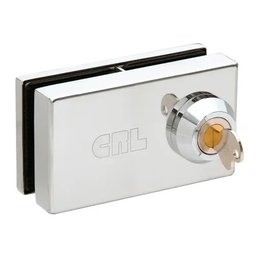 Chrome Deluxe Patch Lock for 3/8" Glass